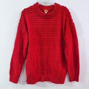 Lego red textured crew sweater